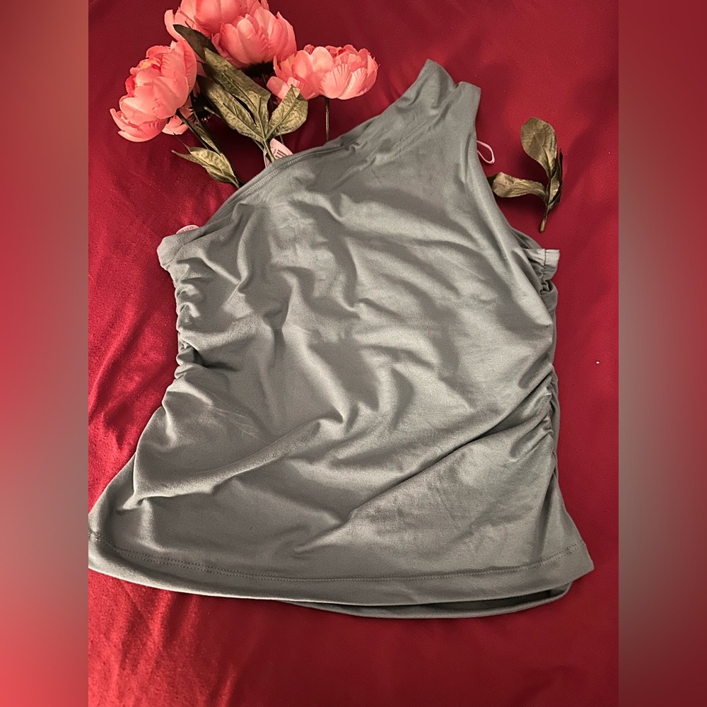 Guess Teal One-Shoulder Blouse - Picture 5 of 8